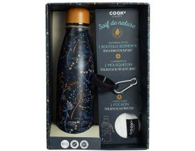 Coffret bouteille isotherme 50 cl avec mousqueton (Nature)