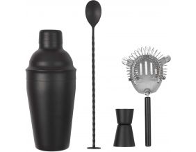 Coffret à cocktail en inox noir 4 accessoires