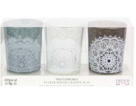 Coffret photophores en verre Ethnical Life