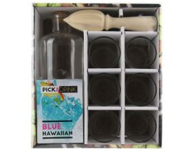 Coffret rhumerie avec 6 verres et bouteille
