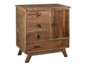 Commode en bois recyclé et métal