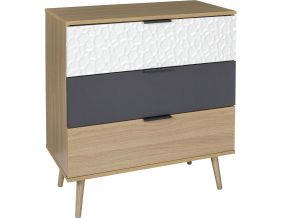 Commode en bois 3 titoirs  Sven