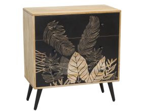 Commode en manguier naturel et teinté noir TROPICA