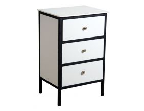 Commode tiroirs en bois et métal (3 tiroirs)