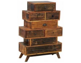 Commode 8 tiroirs en bois recyclé