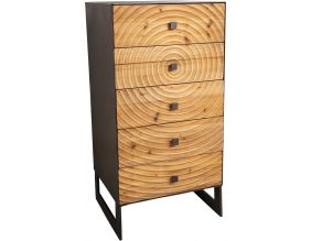 Commode 5 tiroirs  en fer et bois Sun