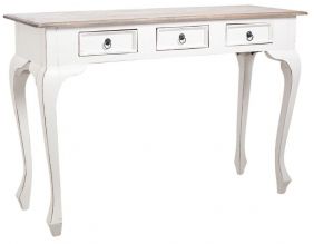 Console 120cm en bois avec tiroirs (Blanc)