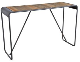Console en bois et métal patiné