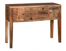 Console en bois recyclé et métal