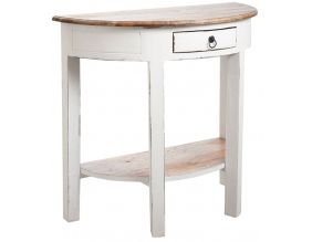 Console demi-lune en acajou (Blanc antique)