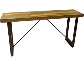 Console en fer et bois 160 x 40 x 80 cm