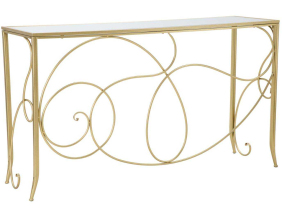 Console en métal doré Art 140 x 40 x 80 cm