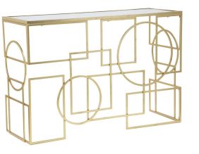 Console en métal plateau en verre Marie 120 x 41 x 81 cm