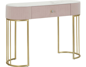 Console en métal avec tiroir Montpellier 100 x 40 x 75 cm (Crème)