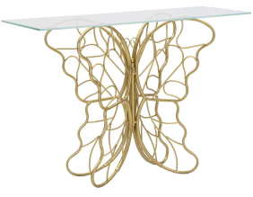 Console en métal et verre Butterfly 110 x 40 x 76 cm