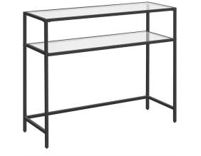 Console en métal et verre trempé Bryce (Noir)