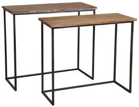 Consoles en bois et métal Ubi (Lot de 2)