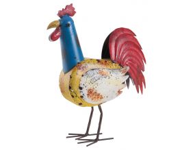 Coq en métal coloré