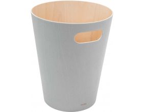 Corbeille en bois avec poignées de transport (Gris clair)
