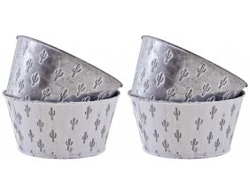 Corbeille cactus métal patiné (Lot de 4)