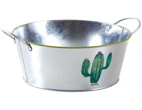 Corbeille en métal galvanisé Cactus