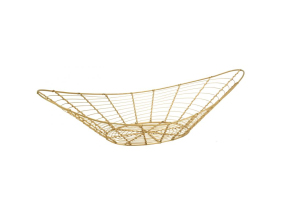 Corbeille à fruits ovale en métal doré