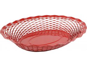 Corbeille à pain ovale rouge en inox (Rouge)