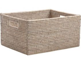 Corbeille rangement en rotin (48 x 36 x 25 cm)