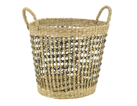 Corbeille à papier en jonc tressé