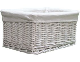 Corbeille de rangement osier blanc