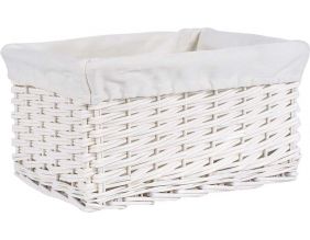 Corbeille de rangement osier blanc