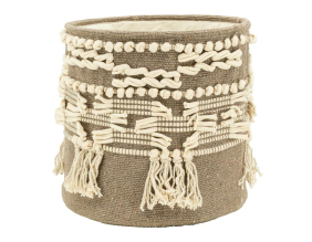 Corbeille de rangement en coton recyclé (Moyen modèle)