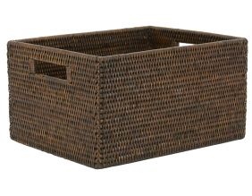 Panier de rangement en rotin antique (Longueur 38cm)