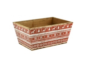 Corbeille rectangulaire en bois Christmas
