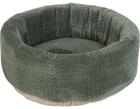 Corbeille ronde pour chat en fourrure Olympe 54 cm (Kaki)