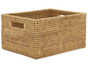 Panier de rangement en rotin naturel (28 x 22 x 15 cm)