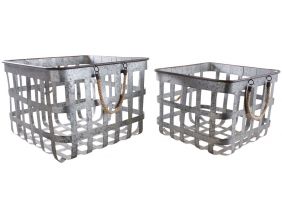 Corbeilles carrées en métal (Lot de 2)