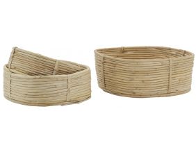 Corbeilles carrées en rotin naturel (Lot de 3)