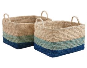 Corbeilles de rangement en jonc (Lot de 2)