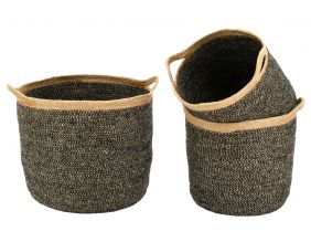 Corbeilles de rangement en jute naturelle et teintée