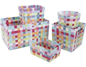 Corbeilles de rangement en nylon (Lot de 5)