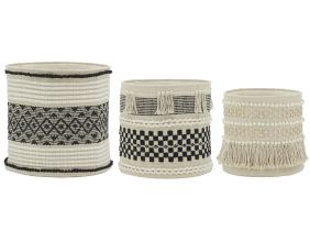 Corbeilles de rangement rondes en coton (Lot de 5)