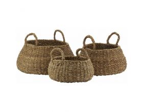 Corbeilles rondes en jonc de mer (Lot de 3)