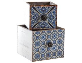 Corbeilles tiroirs motif mosaïque