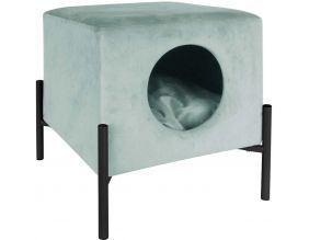 Couchette avec niche pour chat en velours (Vert jade)