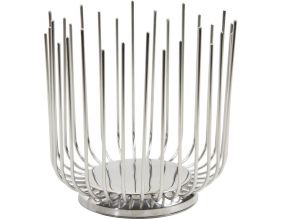 Coupe à fruits ronde en métal (Haute argentée)