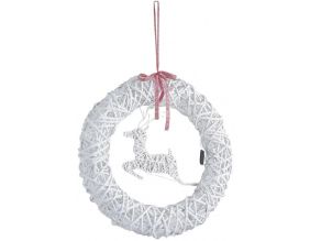 Couronne de porte cerf avec LEDs 55cm