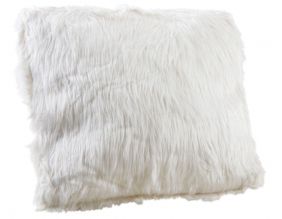 Coussin imitation fourrure 45 cm (Blanc)