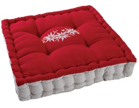 Coussin carré en coton et lin Edelweiss