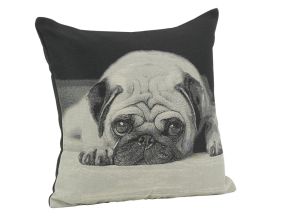 Coussin chien en coton Carlin Pug